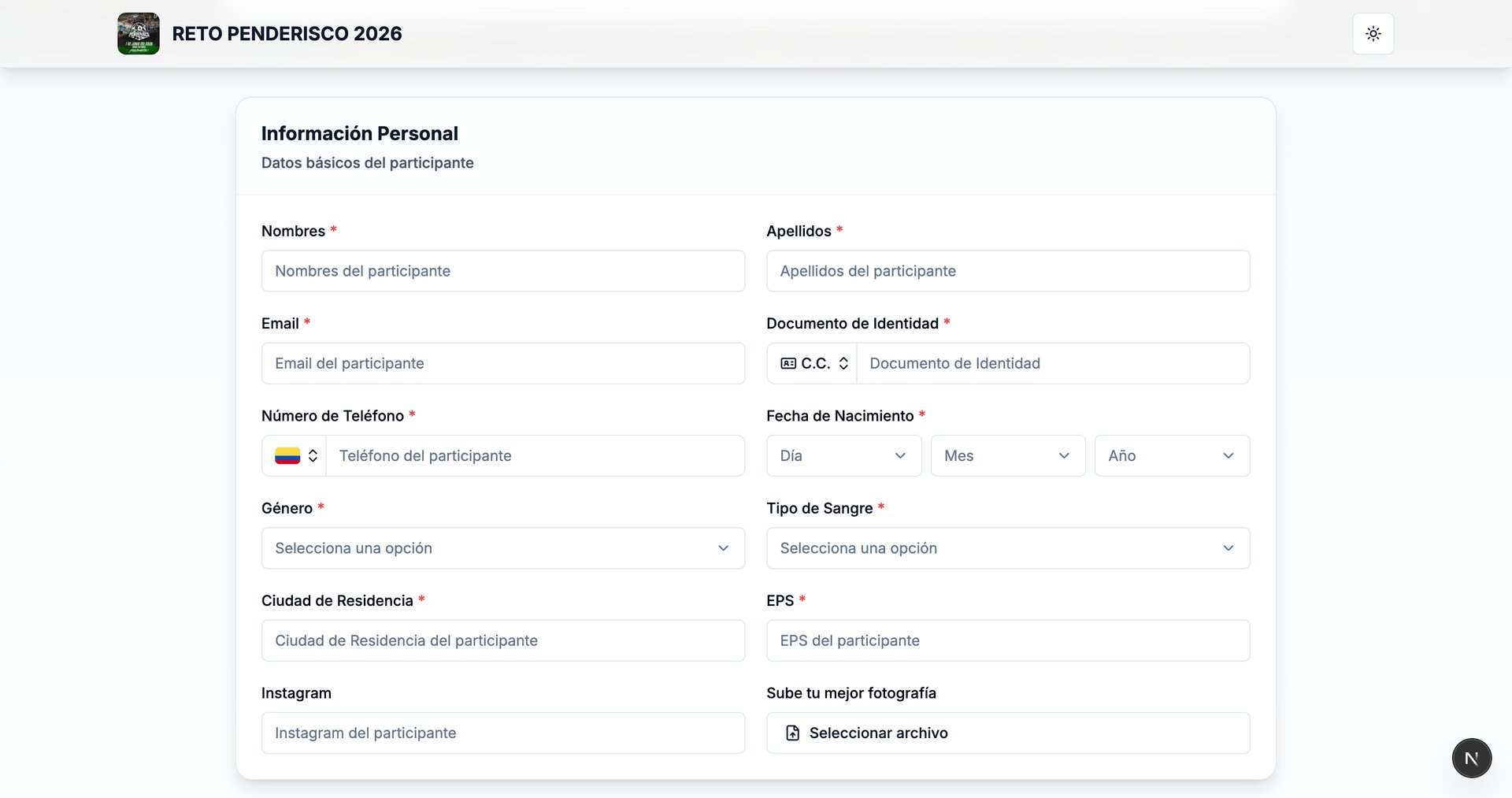 Gestiona participantes